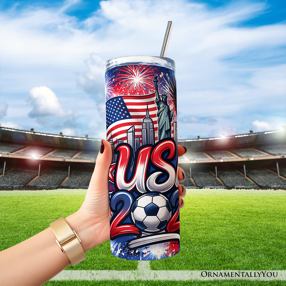 USA 2026 Soccer Cup 20oz Stainless Steel Travel Tumbler with Straw