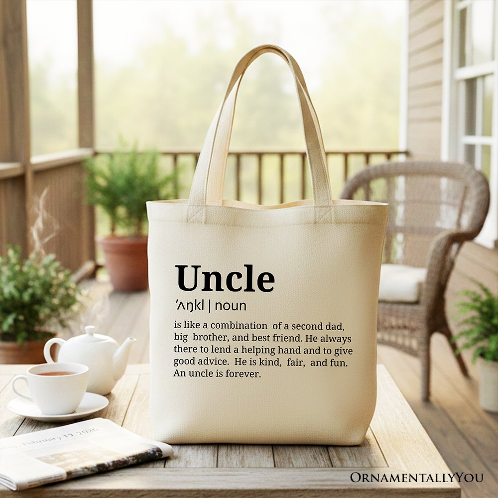 Uncle Definition Canvas Tote Bag Funny Family Shopper Gift
