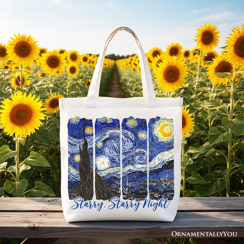 Vincent Van Gogh Starry Night Cotton Tote Bag - Art Lover Gift