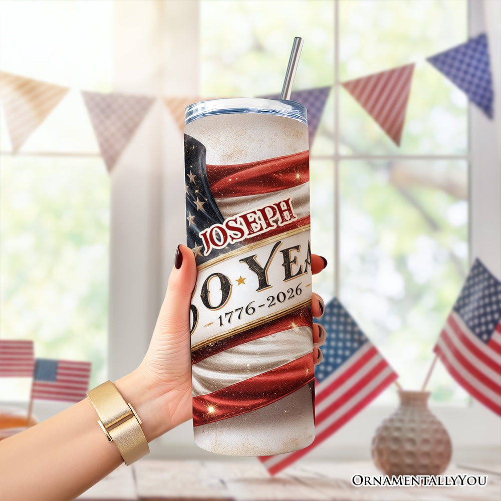 Vintage 250 Years American Flag 20oz Personalized Tumbler