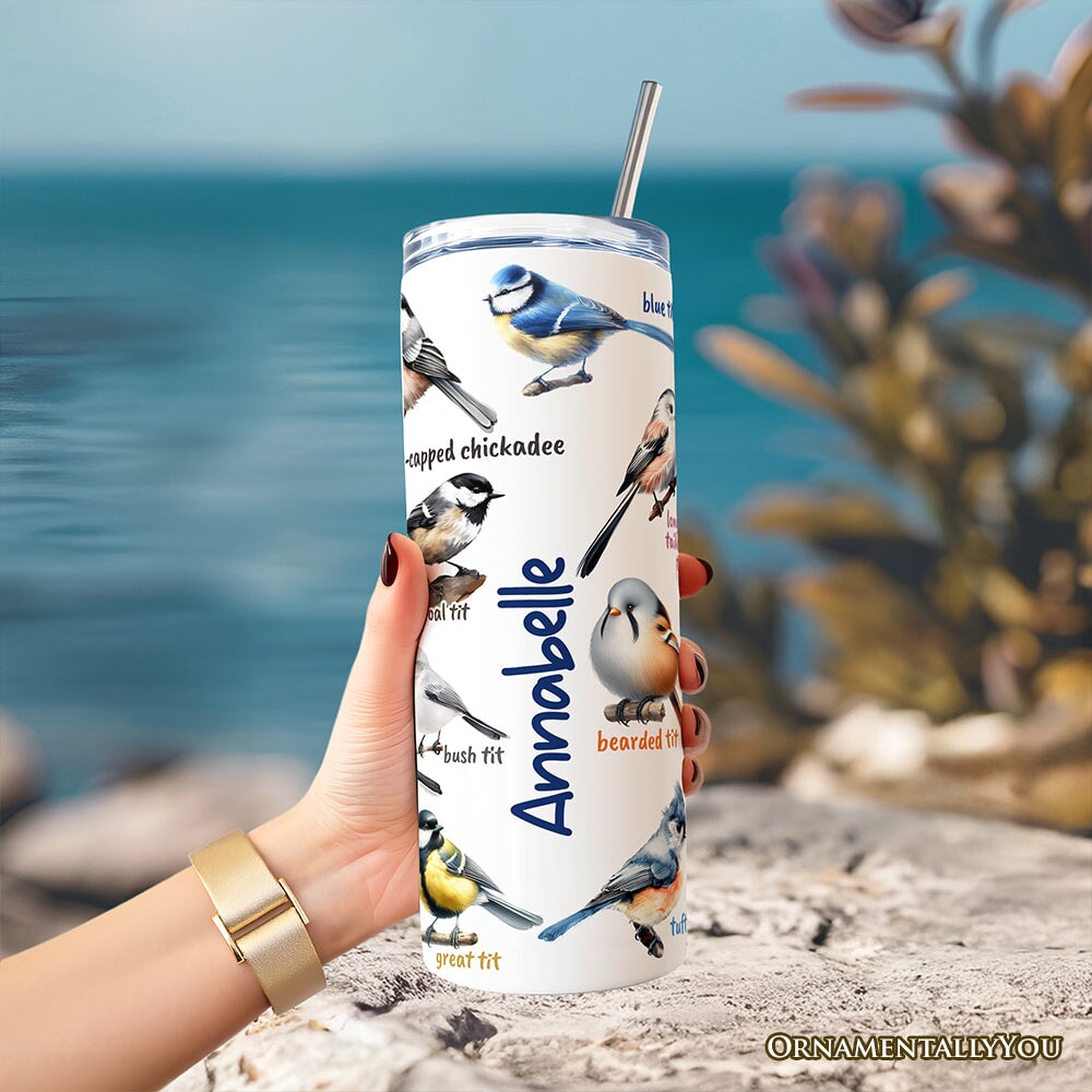 Whimsical Birdwatcher 20oz Personalized Travel Tumbler