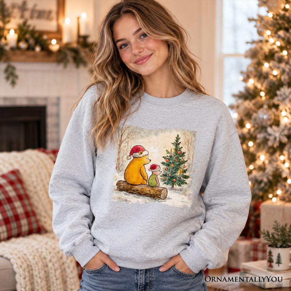 Winnie-the-Pooh Christmas With Friends Sweatshirt, 1926 A.A. Milne Cozy Heartwarming Holiday Sweater