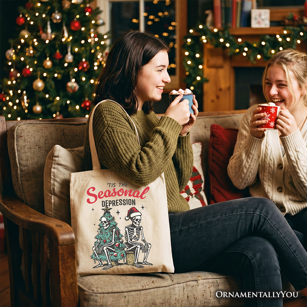 Tis The Seasonal Depression Tote Bag Dark Humor Christmas Gift