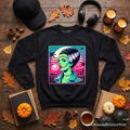 Vaperwave Mrs Frankenstein Retro Neon Horror Sweatshirt, Synthwave 80's Styled Classic Halloween Sweater