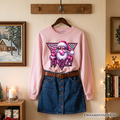 Pink Santa Blowing Bubblegum Sweatshirt, Def Jolly Coquette Retro Christmas Sweater