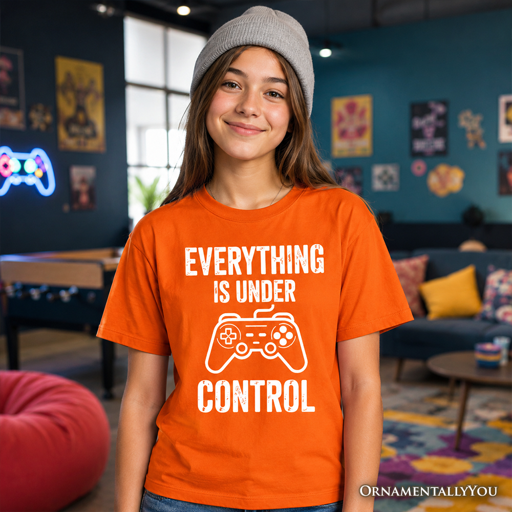 Kids Gamer T-Shirt Everything Is Under Control Graphic Cotton Tee