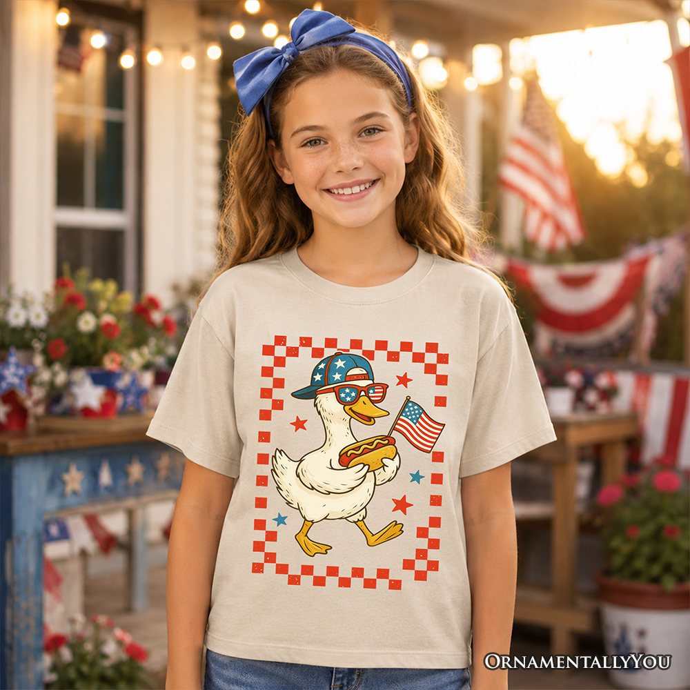 Kids Patriotic 4th of July Duck T-Shirt Independence Day Graphic Tee