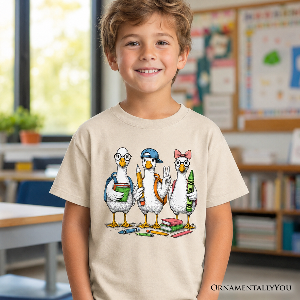 Cute Goose Back to School T-Shirt Classroom Graphic Tee