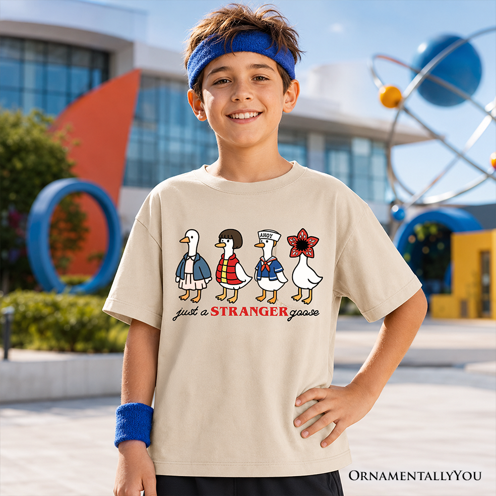 Kids Just a Stranger Goose T-Shirt - Retro Funny Graphic Youth Tee