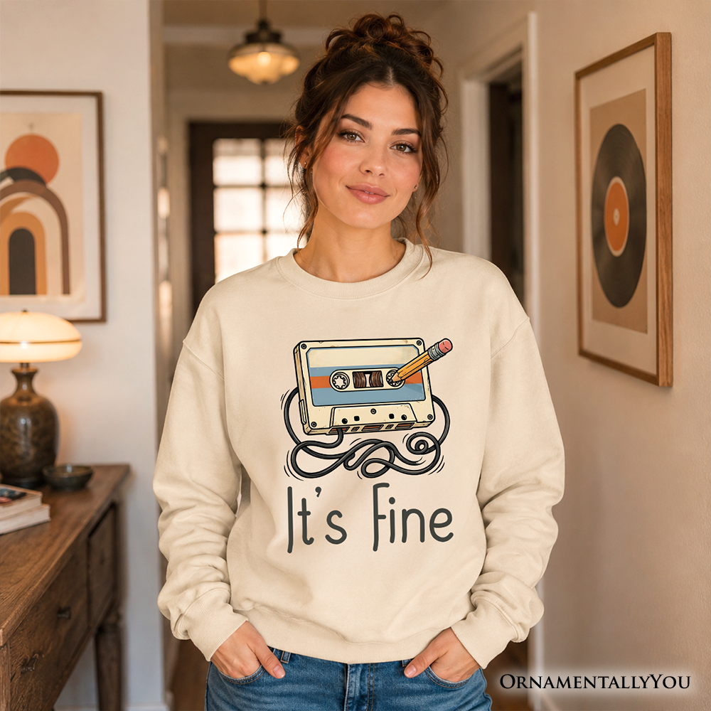 Retro Cassette Tape Sweatshirt, 90s Music Vibe Sweater