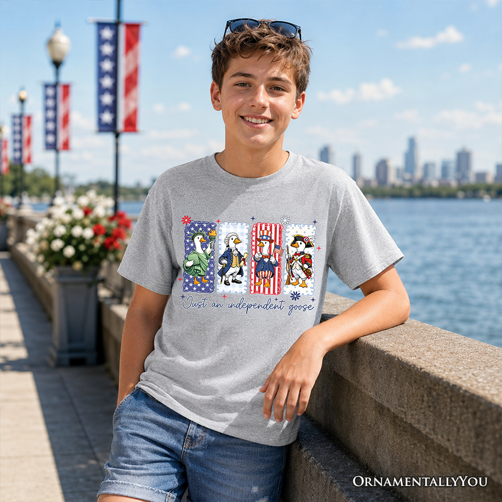 Kids Just An Independent Goose Patriotic 4th of July T-Shirt
