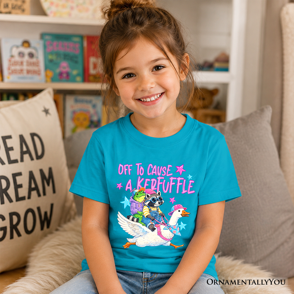 Off To Cause A Kerfuffle Kids Graphic T-Shirt, Funny Cotton Tee