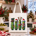 Christmas Pickles Tote Bag, Festive Holiday Cucumber Holiday Gift Shopper