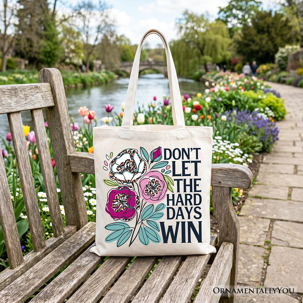 Mental Health Tote Bag, Floral Affirmation Shopper Canvas Bag