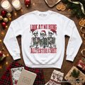 Funny Skeletons in Santa Hat Christmas Sweatshirt, Look At Me Being All Festive Sweater for Sarcastic People