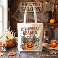 It's Spooky Season Y'all Canvas Tote, Western Halloween Bag