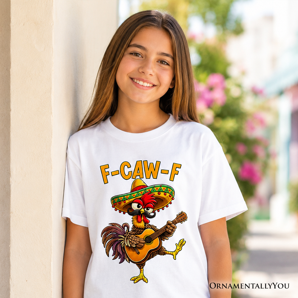 Funny Rooster Cinco De Mayo Graphic T-Shirt for Kids & Youth