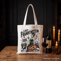 Lady Frankenstein Tote Bag, Vintage Gothic Beautifully Undead Halloween Gift Shopper