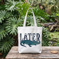 Later Alligator Sarcastic Animal Graphic Cotton Canvas Tote Bag