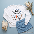 Let It Snow Snowman Sweatshirt, Snowflakes Minimalist Sweater for Winter Holiday Season
