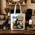 Momster Halloween Canvas Tote Bag, Witchy Shopper for Moms