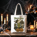 Monster Mash Classic Cream Tote Bag, Spooky Halloween Canvas Shopper