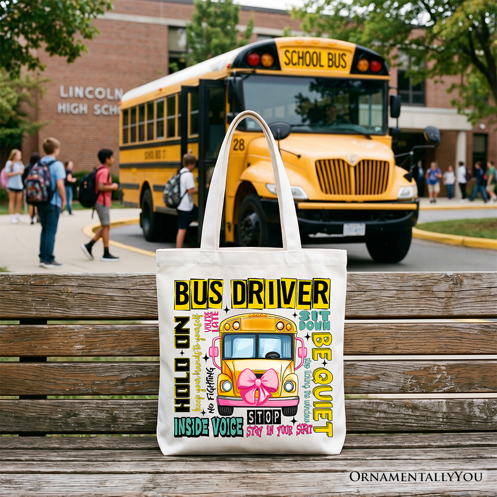 Funny School Bus Driver Tote Bag, Back to School Gift Shopper
