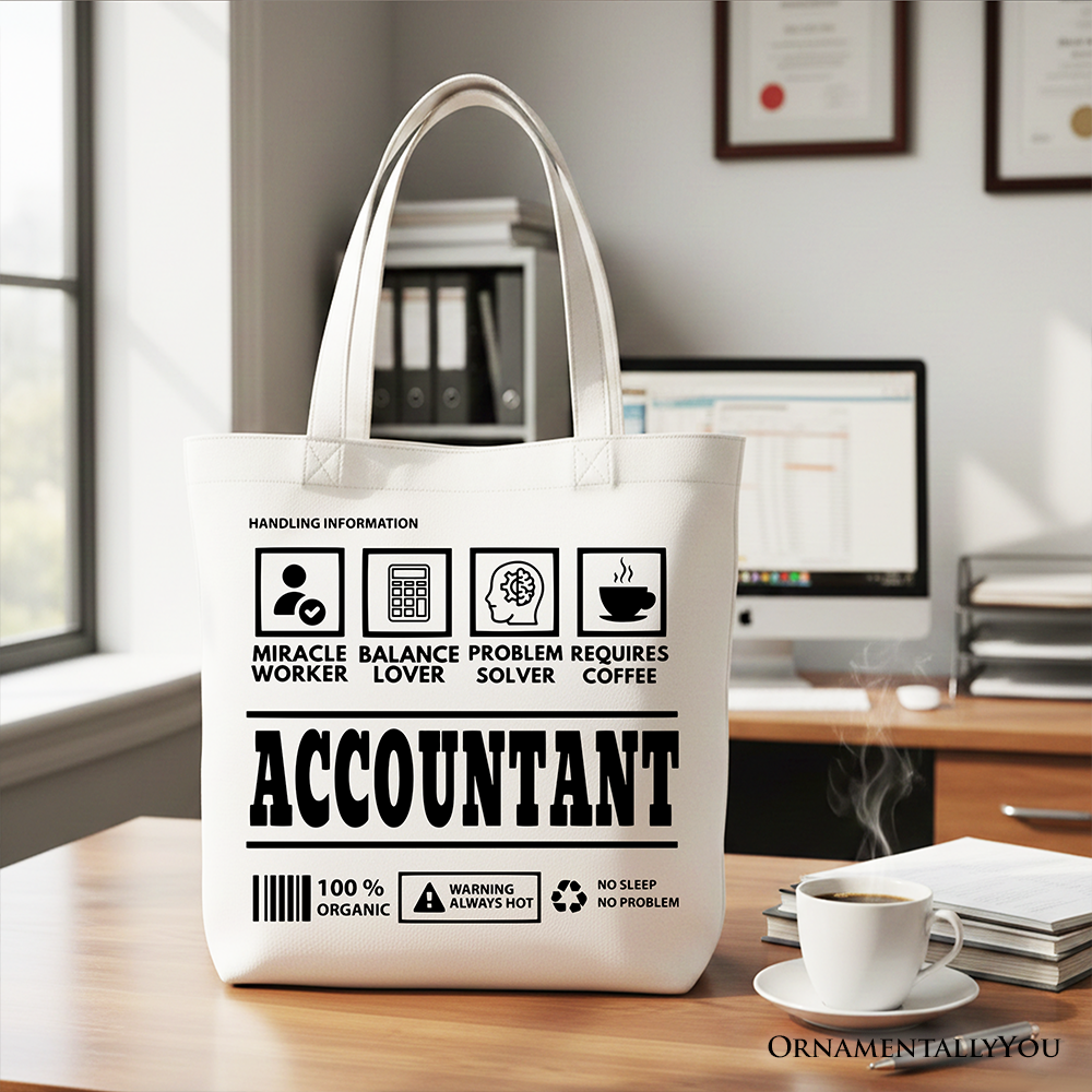 Accountant Nutrition Facts Tote Bag, Funny Bookkeeper Gift