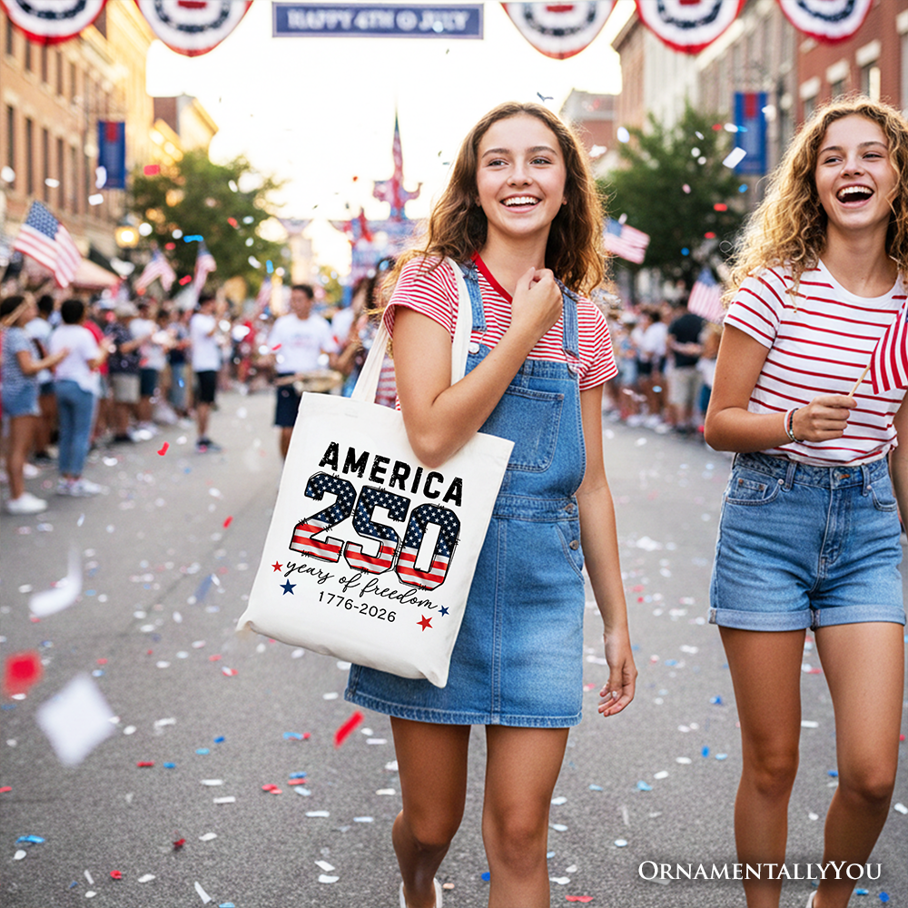 America 250 Years of Freedom Tote Bag - Patriotic 1776 USA Gift