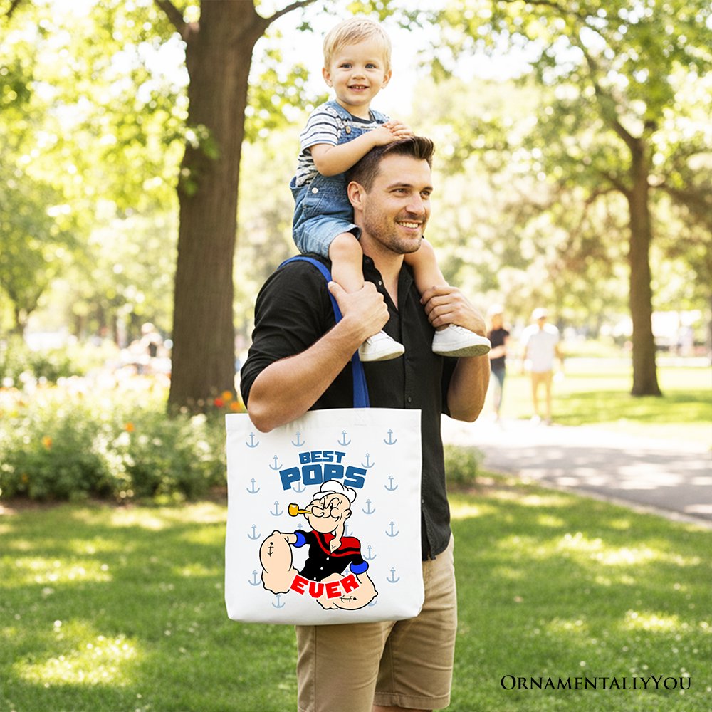 Best Pops Ever Popeye Canvas Tote Bag Dad Gift Shopper