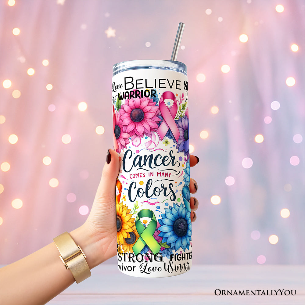 Cancer Awareness Floral 20oz Personalized Survivor Support Cup