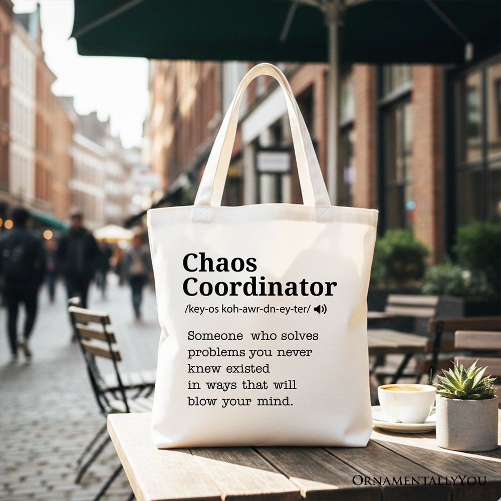 Chaos Coordinator Canvas Tote Bag – Funny Gift for Busy Moms
