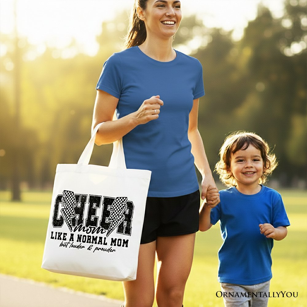 Cheer Mom Retro Canvas Tote Bag - Sporty Shoulder Shopper