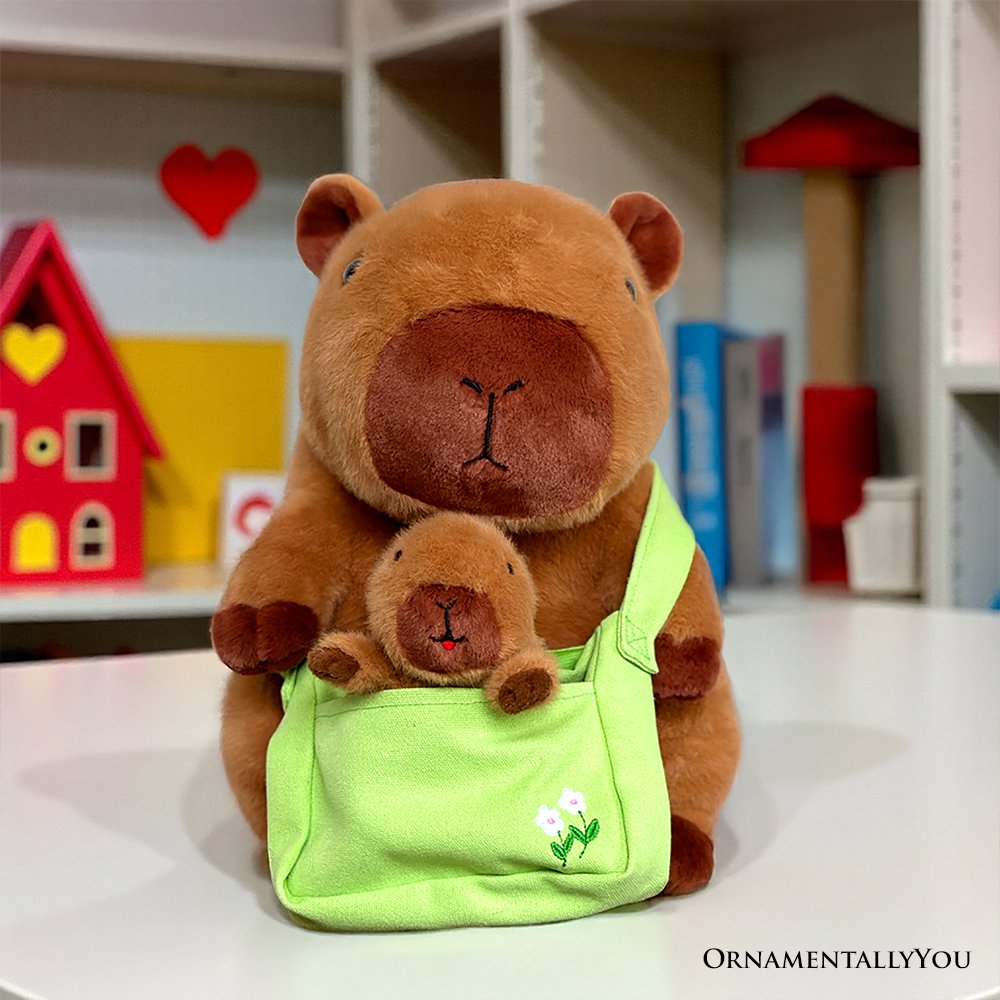 Coco the Capybara and Baby Plushie Set - 12" Stuffed Animal Duo