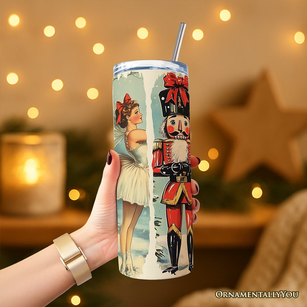 Personalized Nutcracker 20oz Tumbler, Coquette Bow Christmas Cup