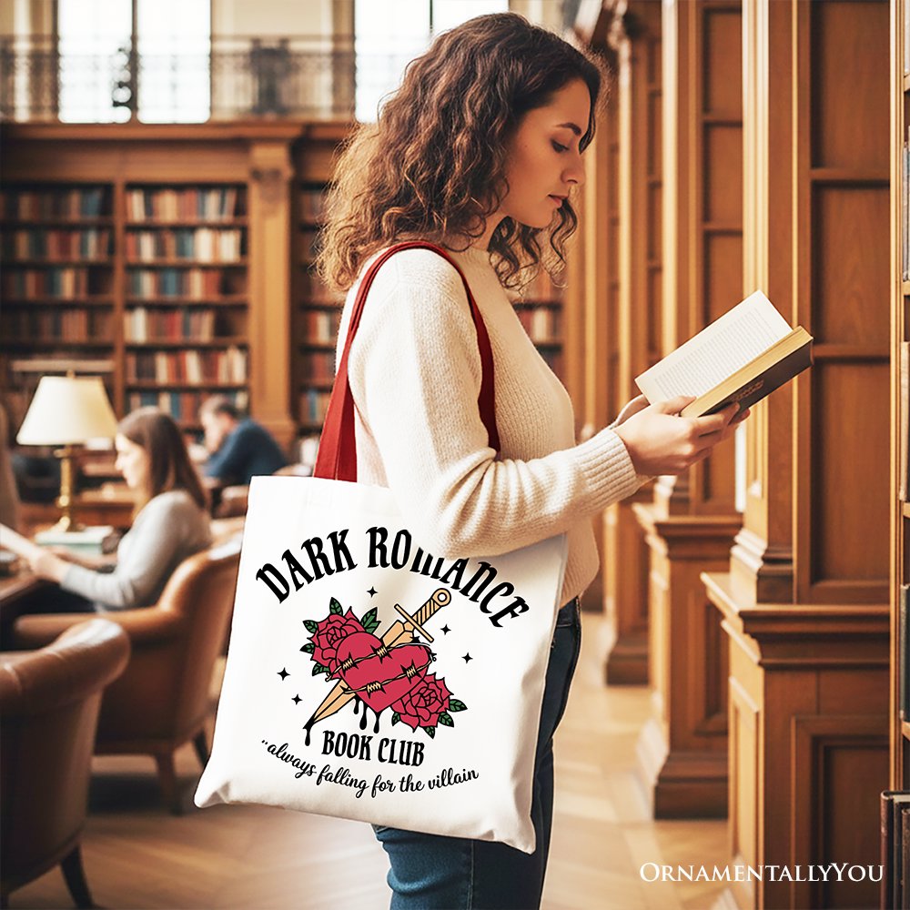 Dark Romance Book Club Canvas Tote - Gothic Vintage Bookish Bag