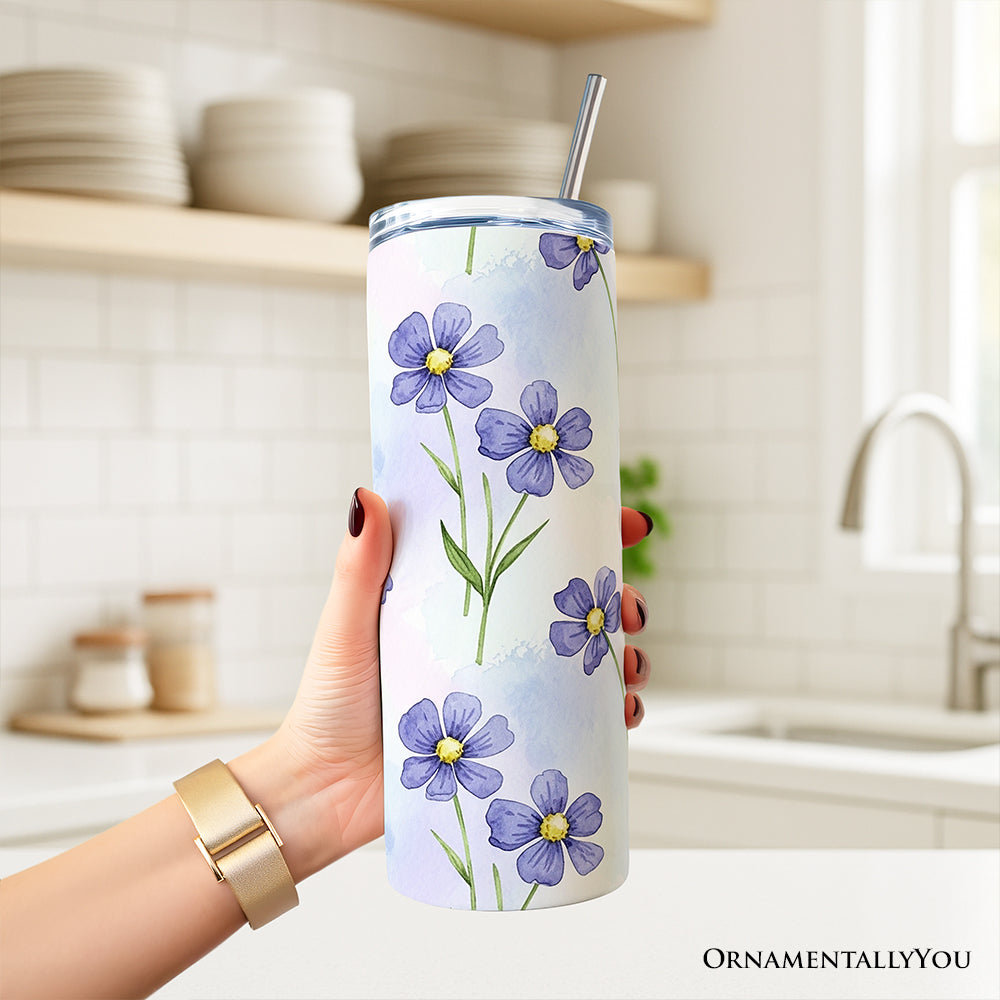 Delicate Blue Wildflower 20oz Stainless Steel Travel Tumbler