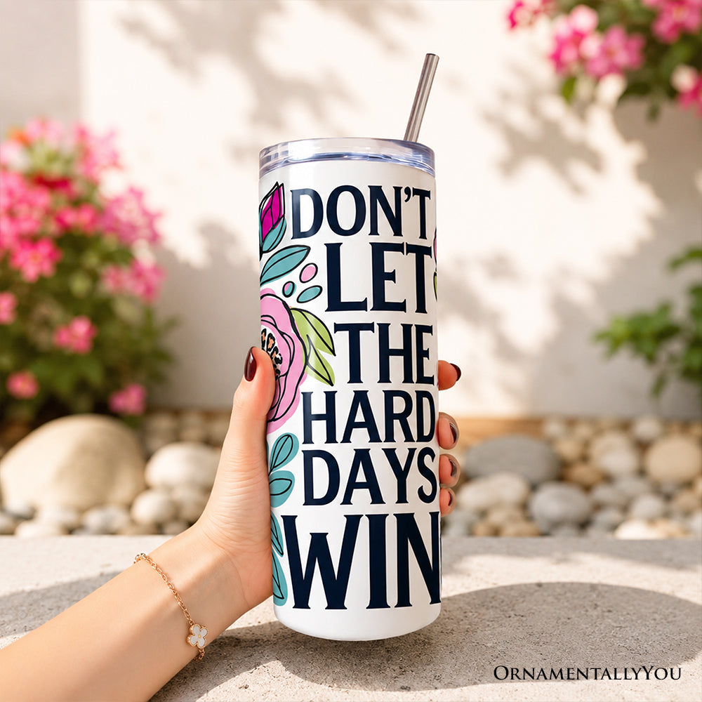 Floral Positive Affirmation 20oz Stainless Steel Travel Tumbler