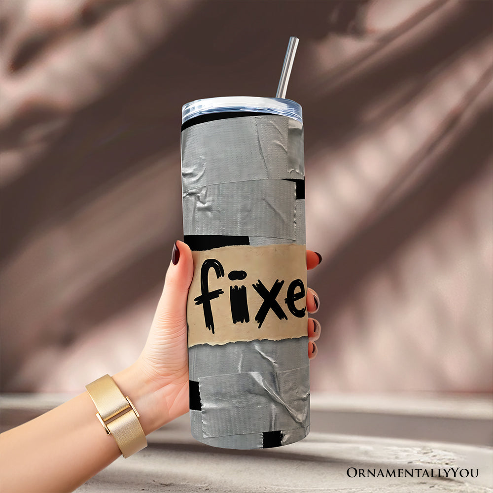 Duct Tape Fixed It 20oz Personalized Tumbler - Funny Handyman Gift
