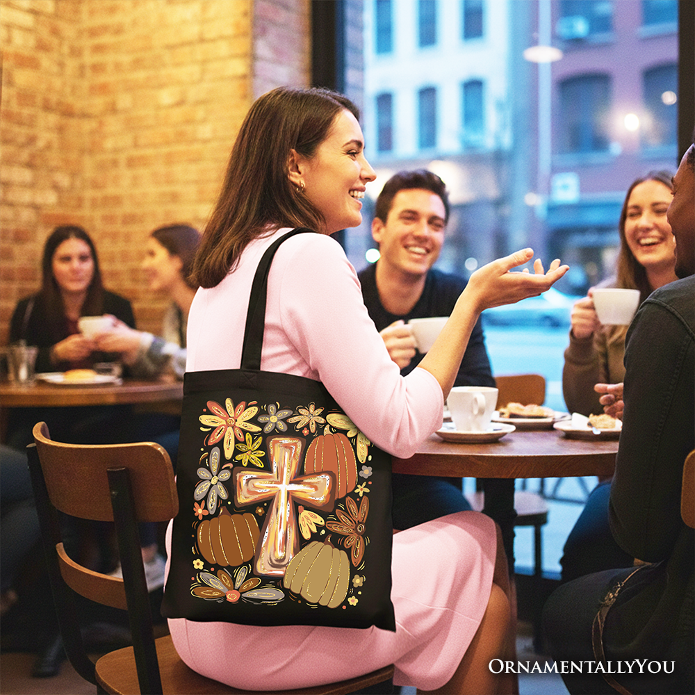 Fall Blessings Tote Bag, Autumn Christian Faith Shopper Gift