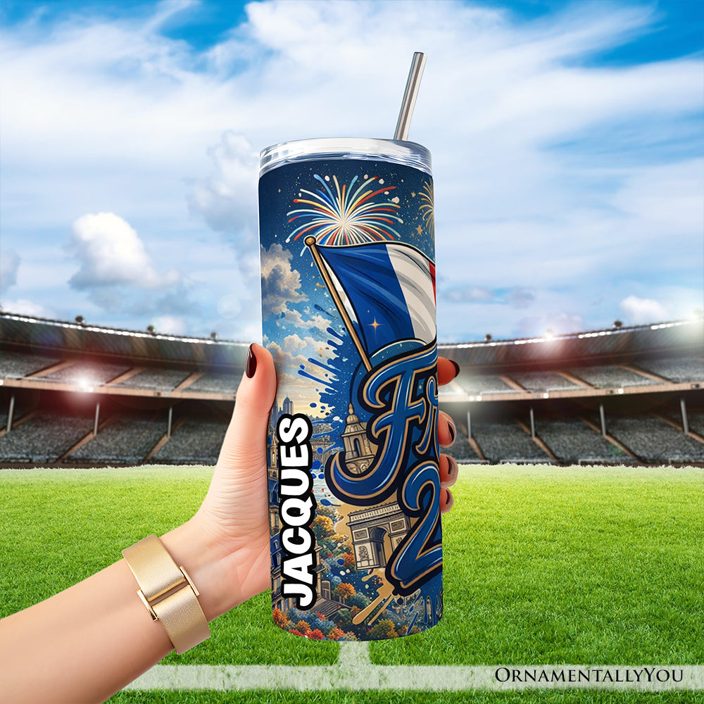 France 2026 Soccer Cup 20oz Stainless Steel Tumbler with Straw