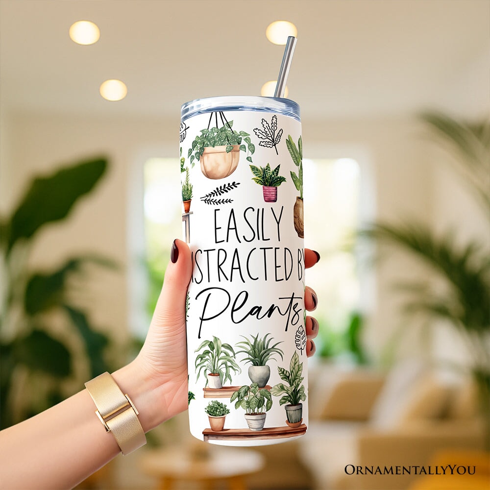Personalized Botanical 20oz Stainless Steel Tumbler, Floral Gift