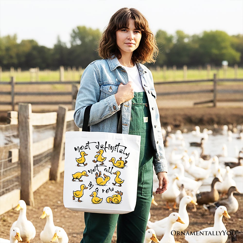 Funny Ducks Sarcastic Canvas Tote Bag Whimsical Gift Shopper