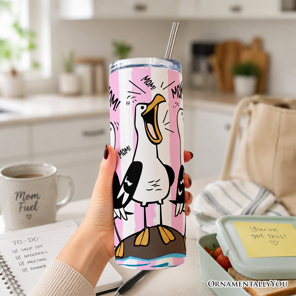 Funny Seagull Mom Personalized 20oz Stainless Steel Travel Tumbler