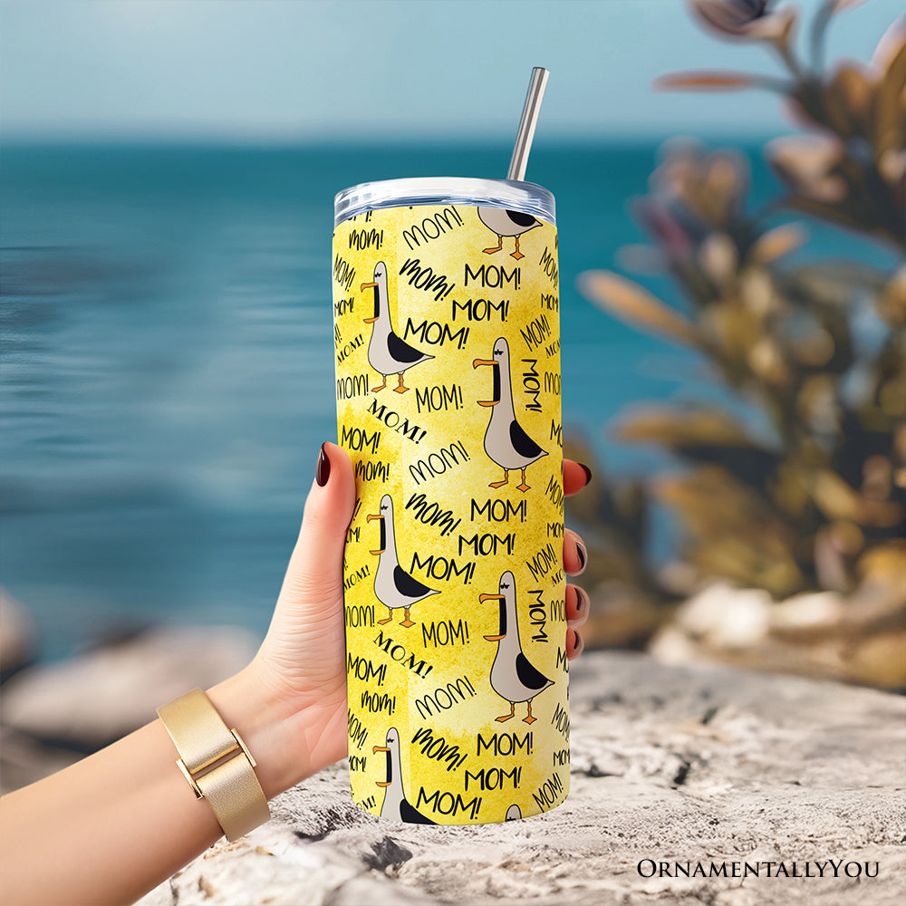 Funny Seagull Mom Call 20oz Personalized Coastal Travel Tumbler