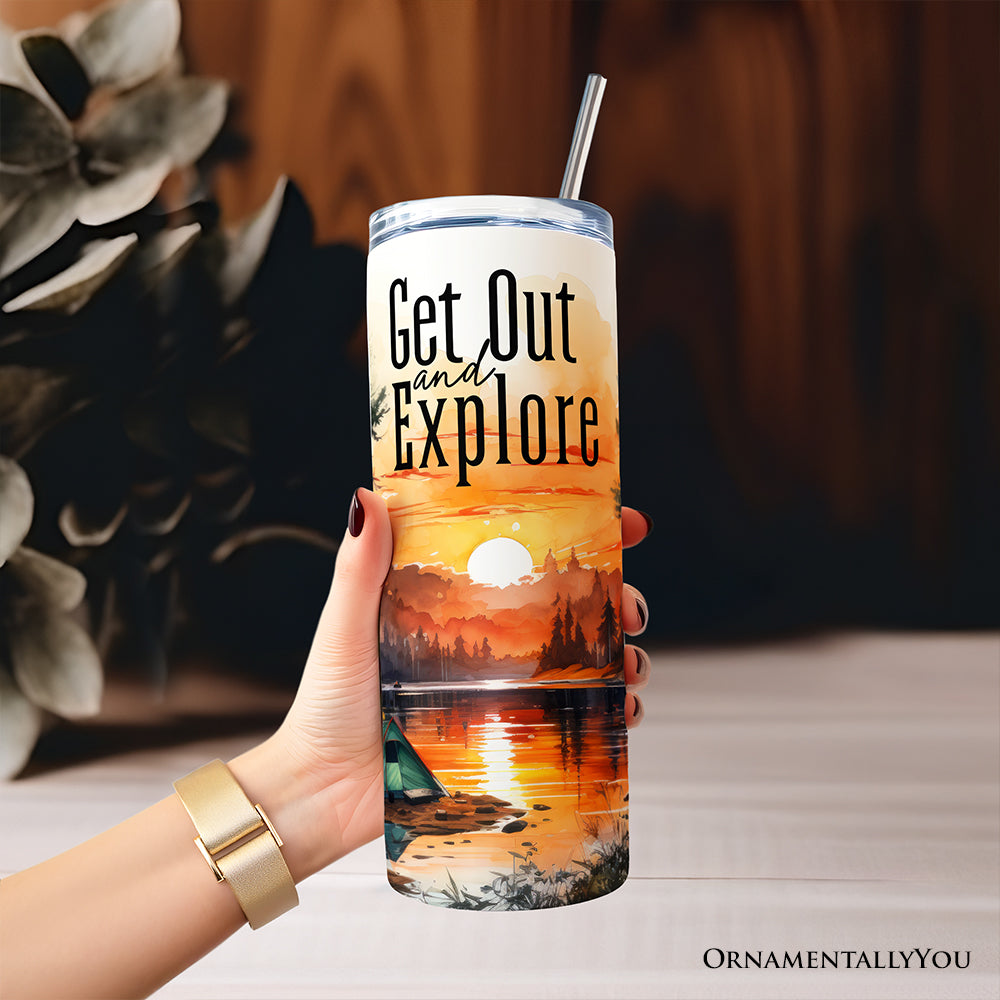 Forest Camping Adventure 20oz Personalized Stainless Steel Tumbler