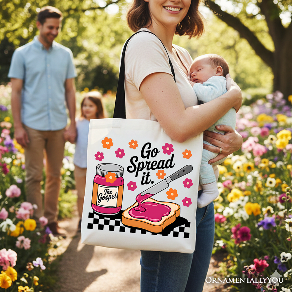 Go Spread It Christian Tote Bag Cute Gospel Jam Shopper
