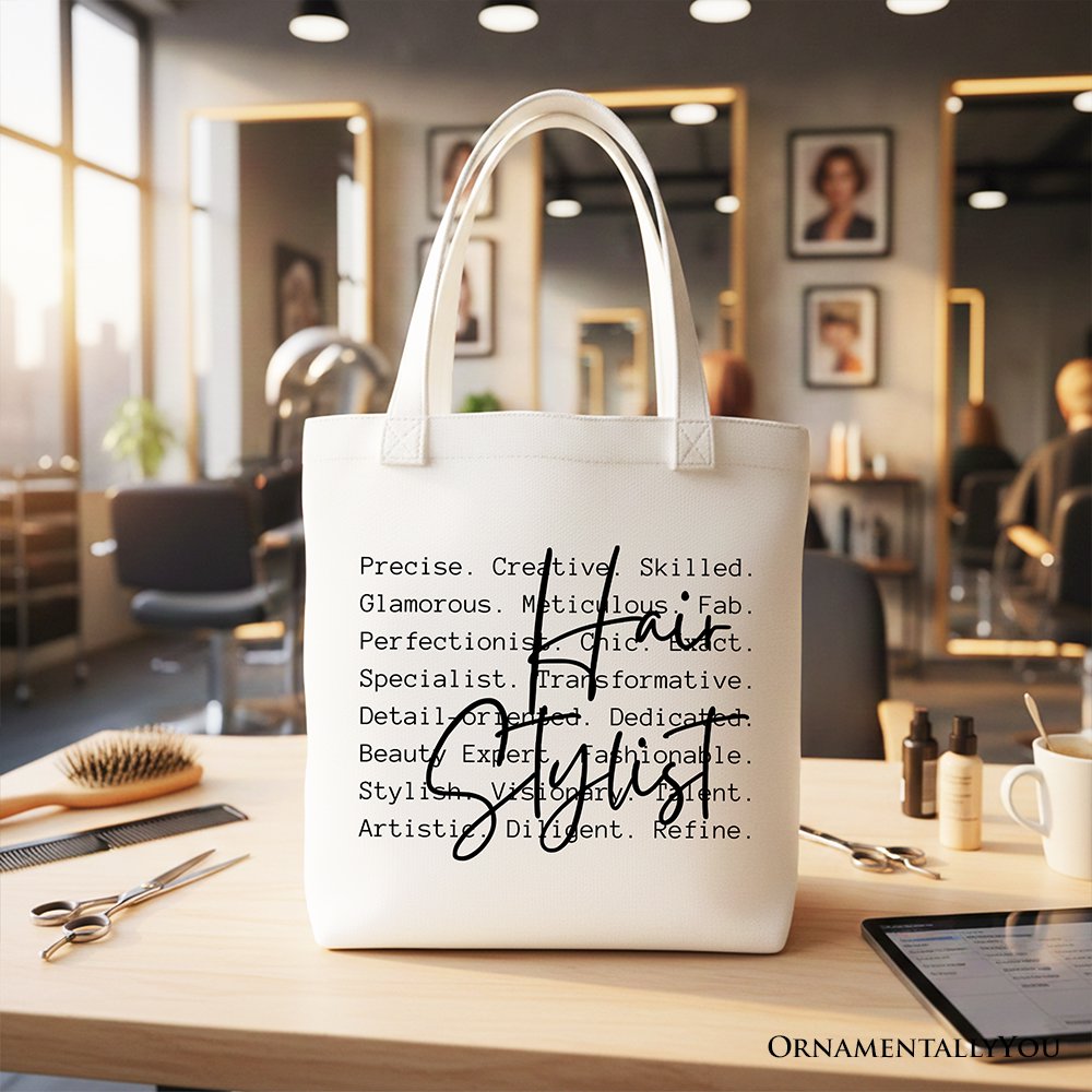 Hair Stylist Definition Cotton Canvas Tote Bag, Minimalist Gift