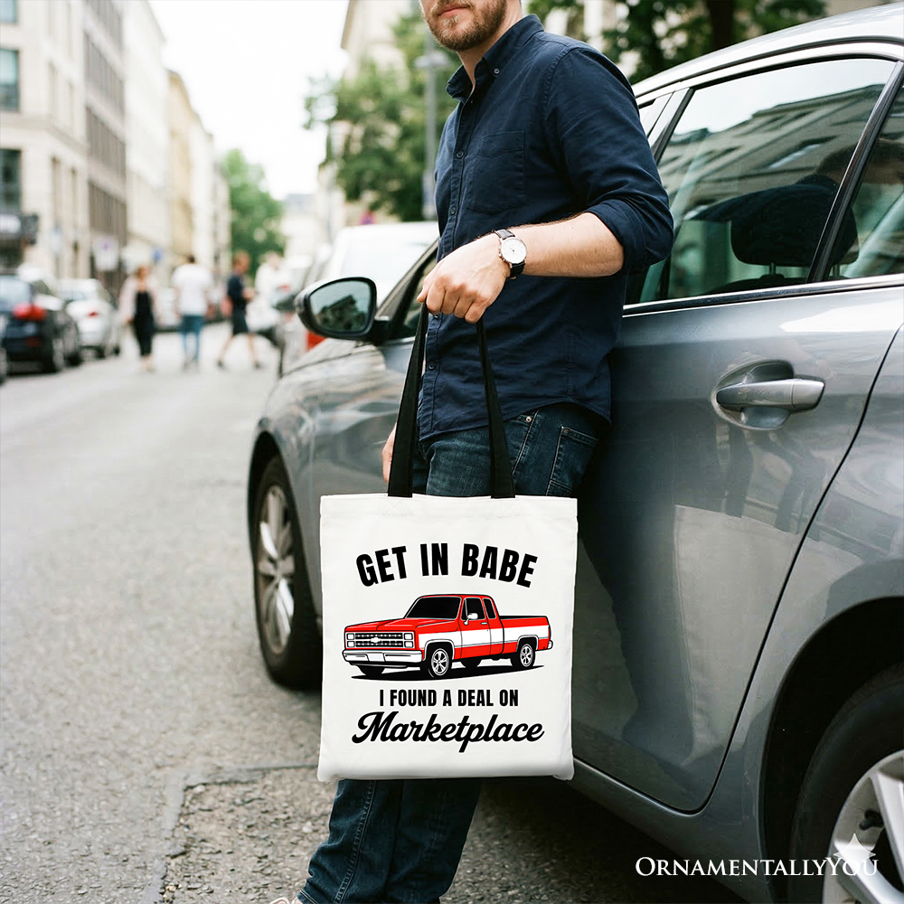 I Found A Deal On Marketplace Tote Bag Funny Red Truck Shopper