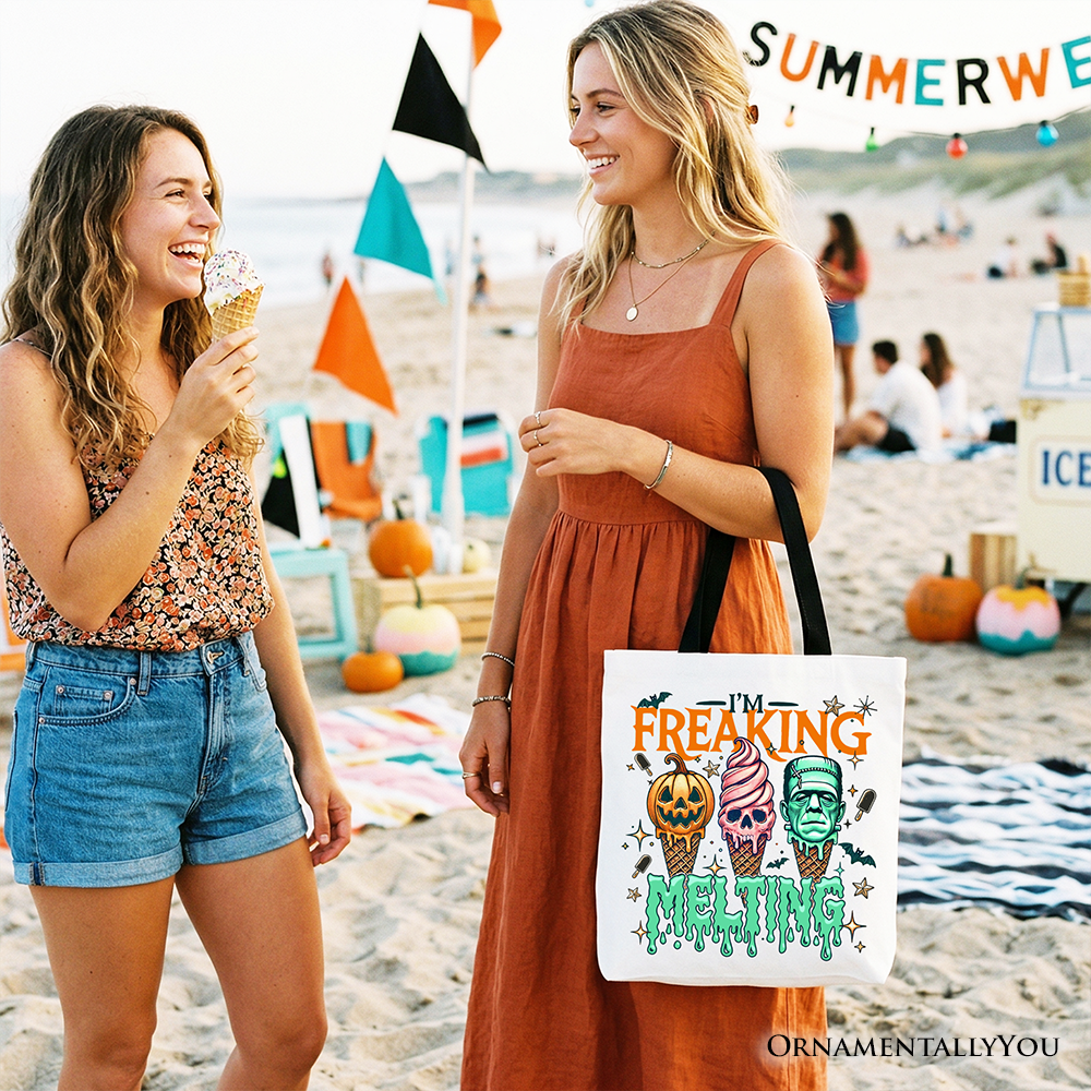 I’m Freaking Melting Frankenstein Halloween Ice Cream Tote Bag
